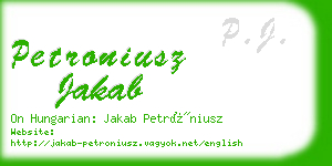 petroniusz jakab business card